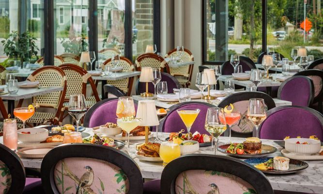 tables set for a private event tables set for a private event