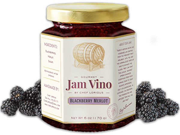 a jar of blackberry merlot jam