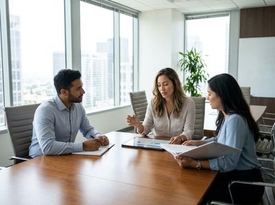 Diverse Team Meeting in Modern Office