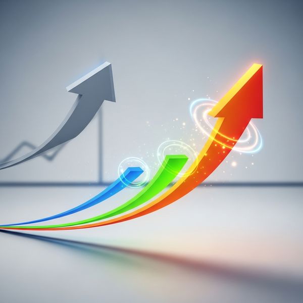 Conceptual growth arrow representing a business scaling inflection point.