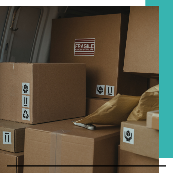 freight boxes packed carefully into van freight boxes packed carefully into van