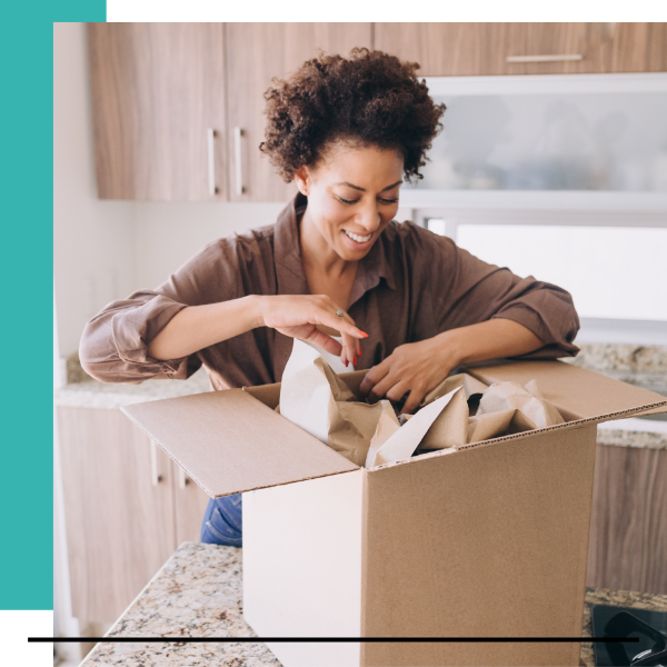 woman packing box