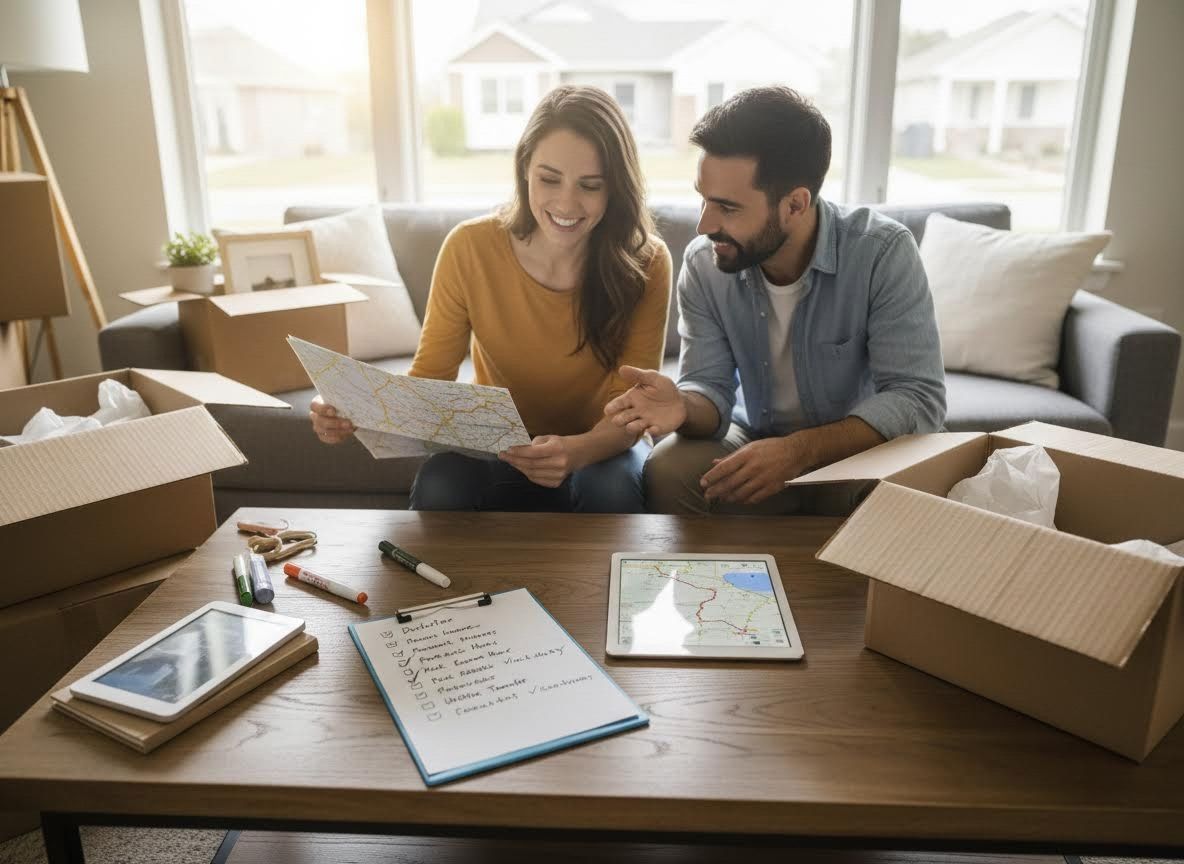 Couple Planning Their New Home Layout or Move