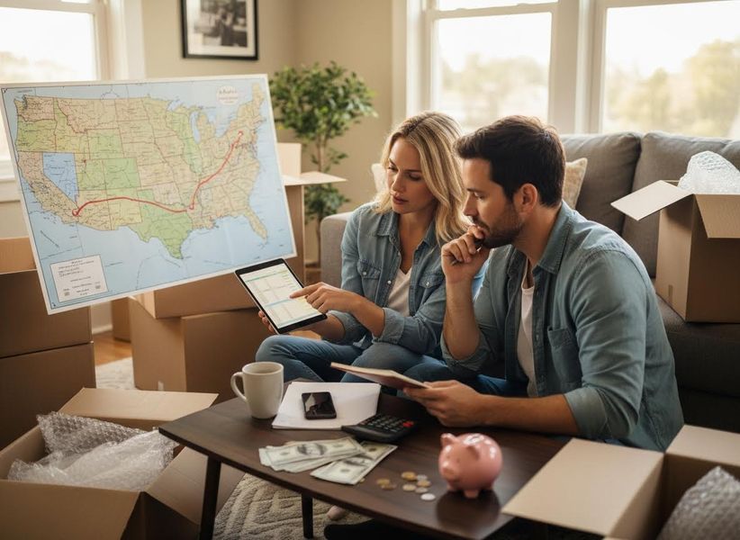 Couple planning cross-country move and finances