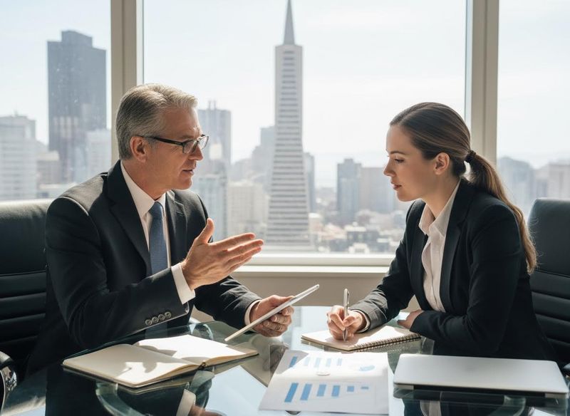 Business Professionals Meeting in a High-Rise Office