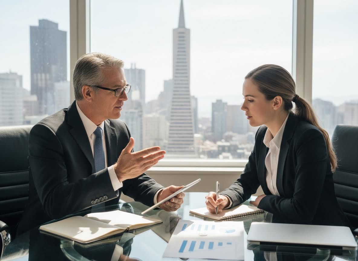 Business Professionals Meeting in a High-Rise Office