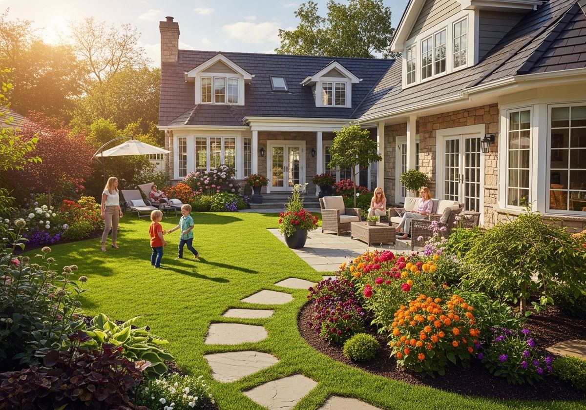 Family Enjoying Backyard