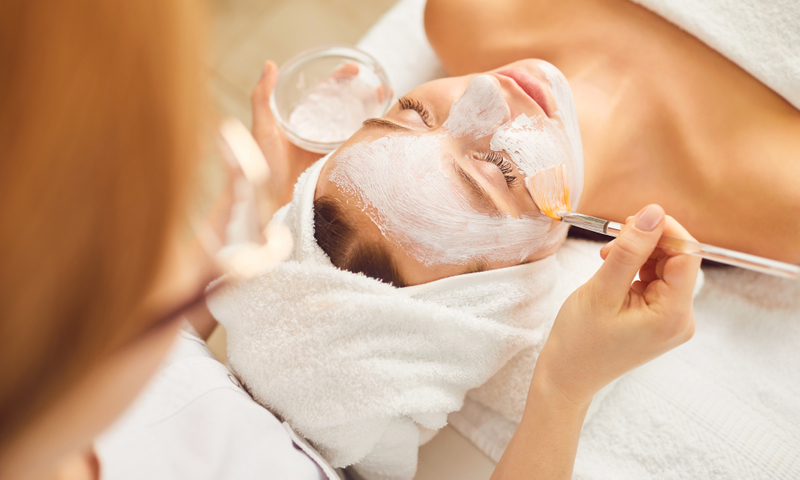 woman getting skin treatment done