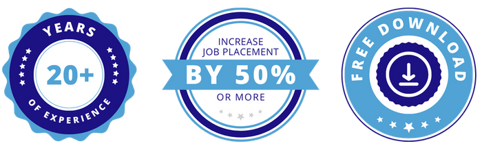 20+ years of experience, increase job placement by 50% or more, free download