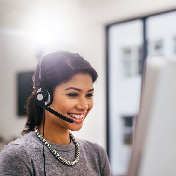 customer service specialist wearing headset