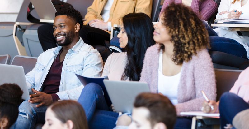 People attending a training