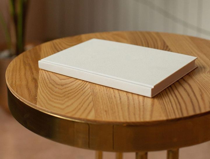 Book sitting on table