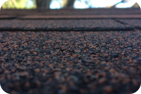 Close-up of asphalt shingles