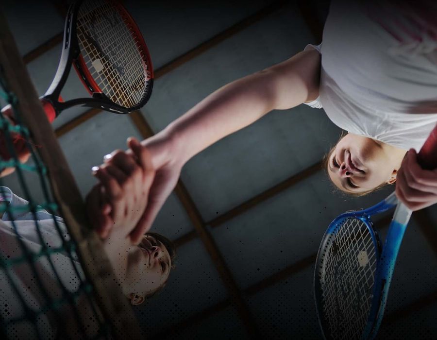 tennis players shaking hands