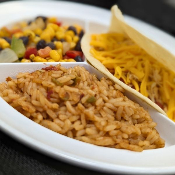 School lunch taco plate