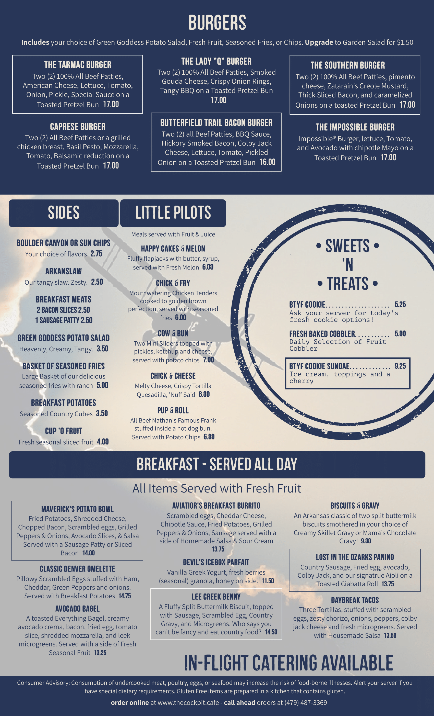 Cockpit Cafe Menu page 2