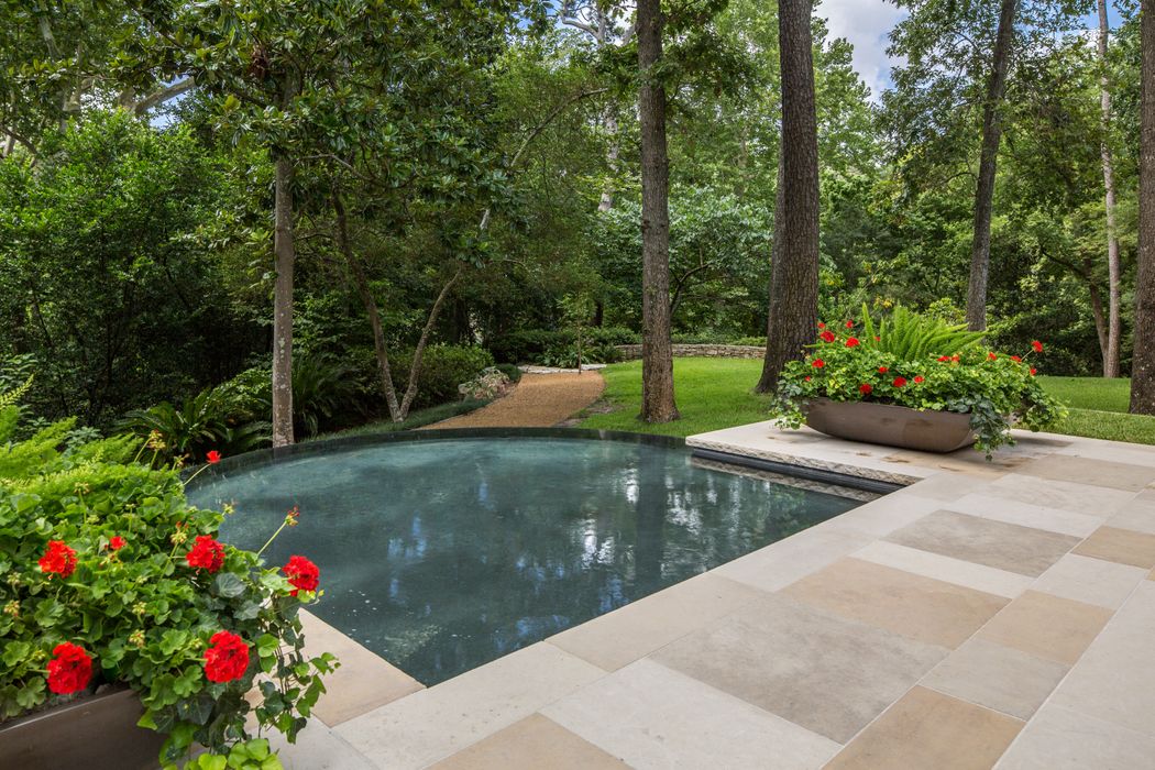 Reflection Pond Aligned with Family Room View – Hunter’s Creek Village