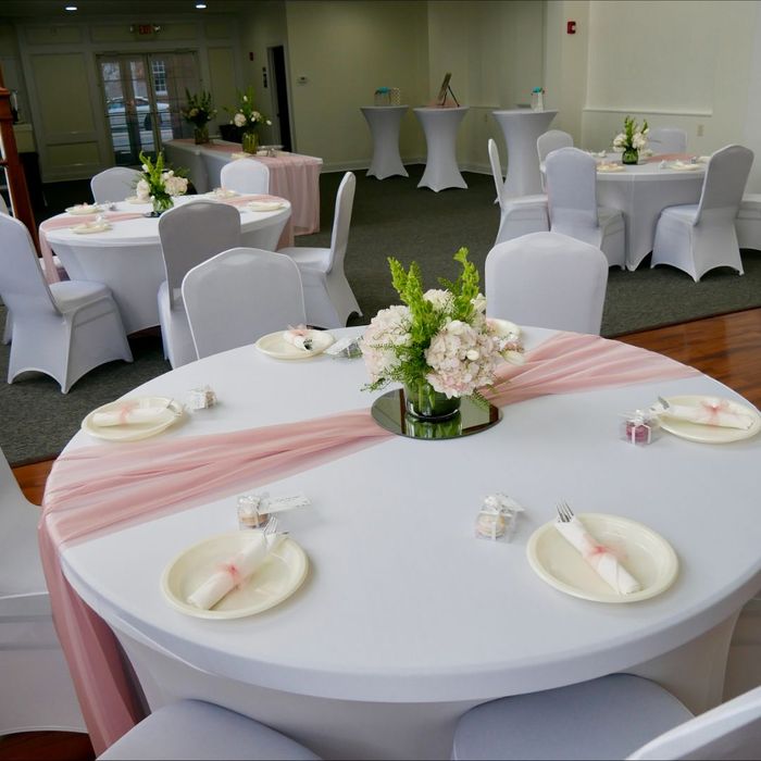 tables and chairs set up for event