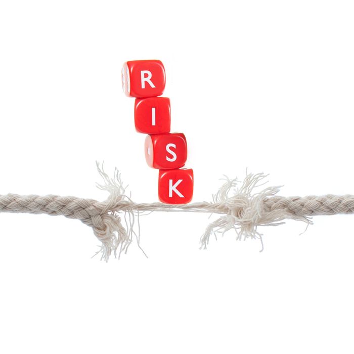 Illustration of risk balancing on a thin rope