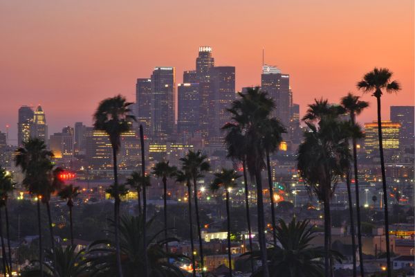 California skyline at dusk