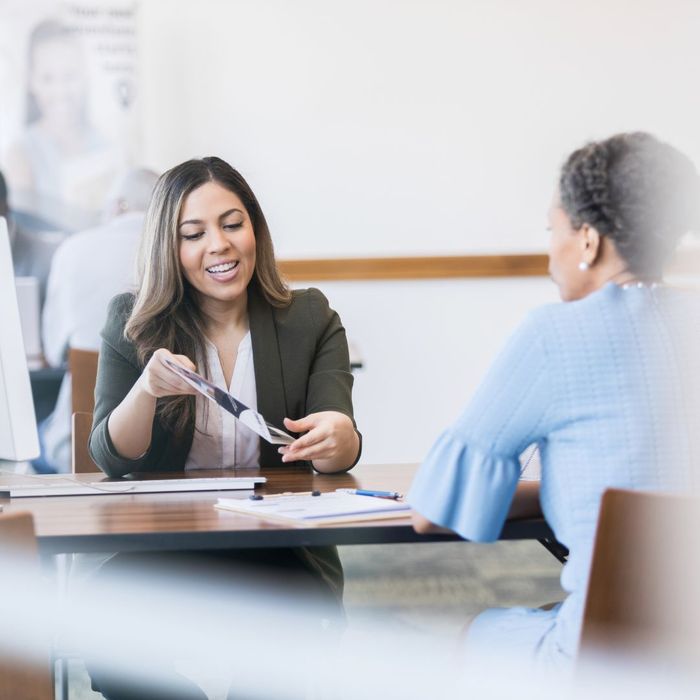 woman meeting with loan officer