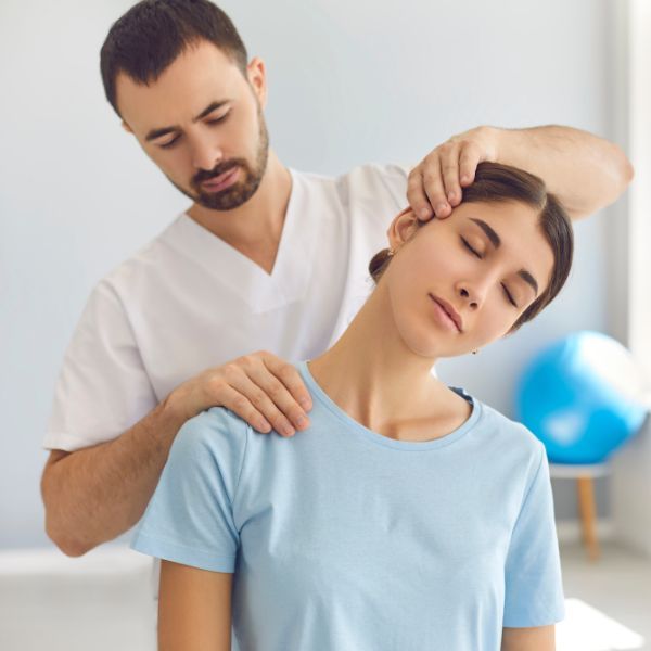 Chiropractor working on a patient 