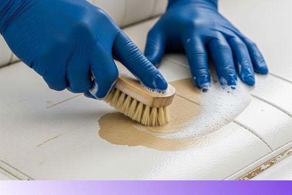Cleaning vinyl leather on boat seat