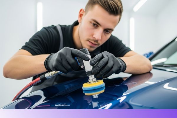 Car being waxed 