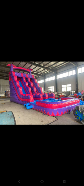 $279 20 ft tall DUAL lane tropical waterslide into a large pool