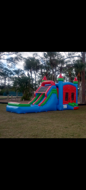 $189 large bounce house with double waterslide with basketball hoop inside $189 large bounce house with double waterslide with basketball hoop inside