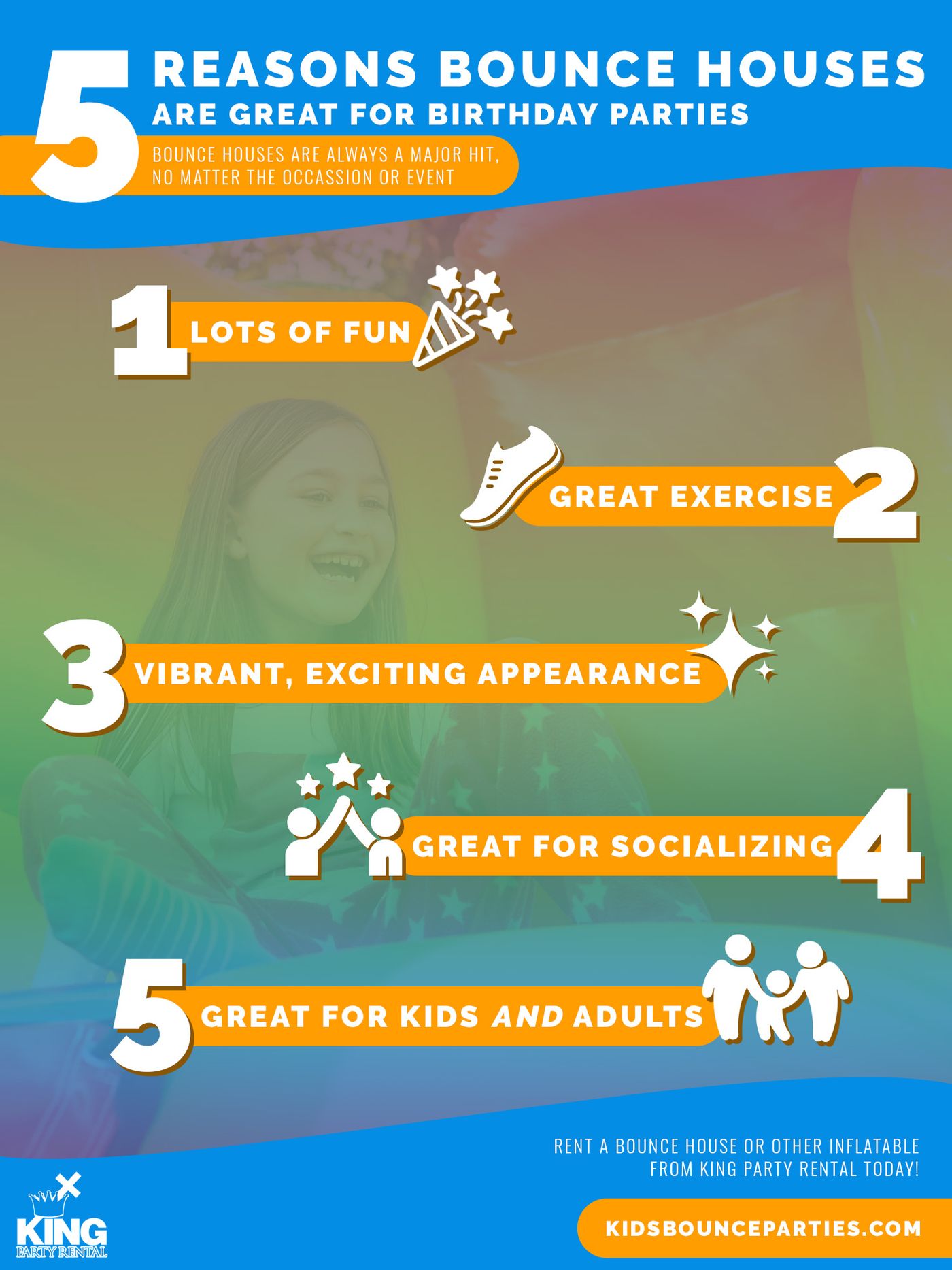 5 reasons bounces houses are great for parties - infographic