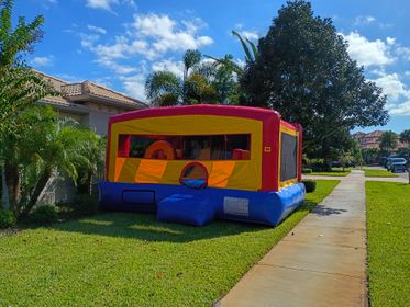 $169 bounce house with obstacle course inside
