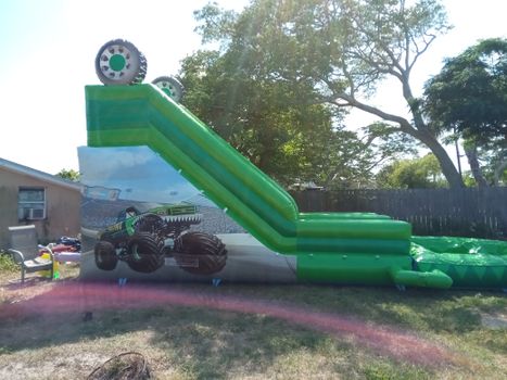 16ft tall $189 Monster Truck Waterslide. Pool at end of slide. 16ft tall $189 Monster Truck Waterslide. Pool at end of slide.