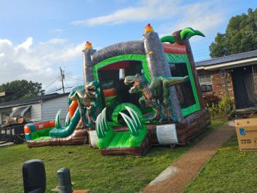 $189 large Dino bounce house with basketball hoop inside $189 large Dino bounce house with basketball hoop inside and large slide wet or dry