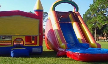 inflatable bounce house and slide
