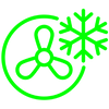 Fan and snowflake icon