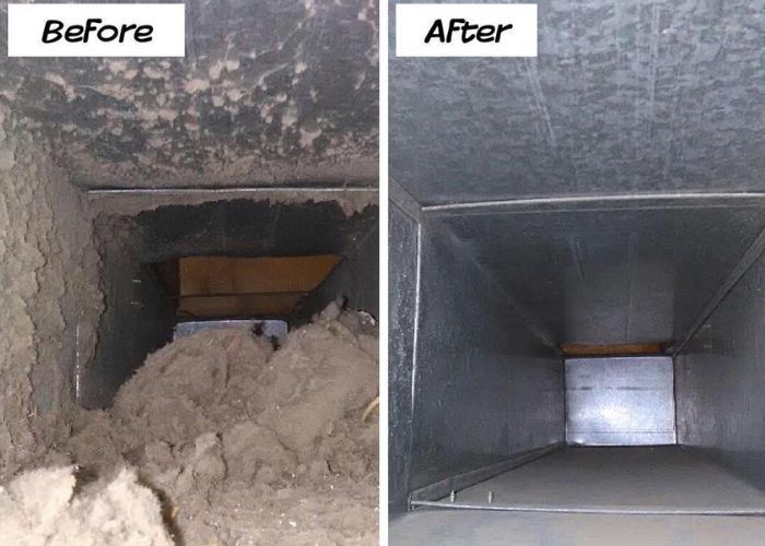 before and after duct cleaning