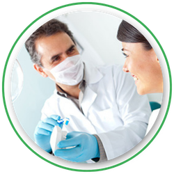 Dentist with a client Dentist with a client