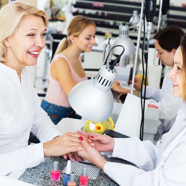 friends getting a manicure