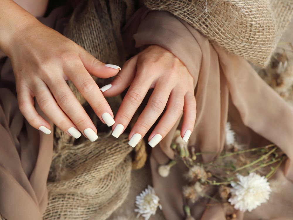 closeup of woman's nails