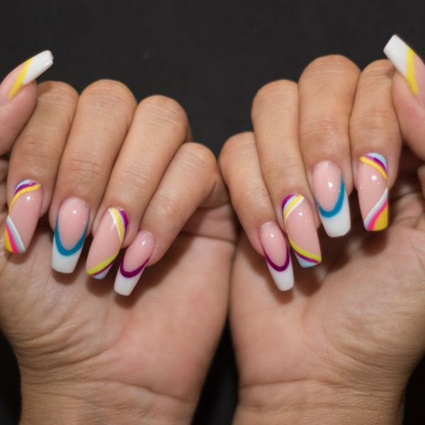 colorful and designed nails