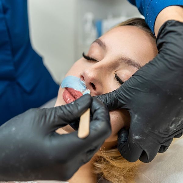 waxing a woman's upper lip