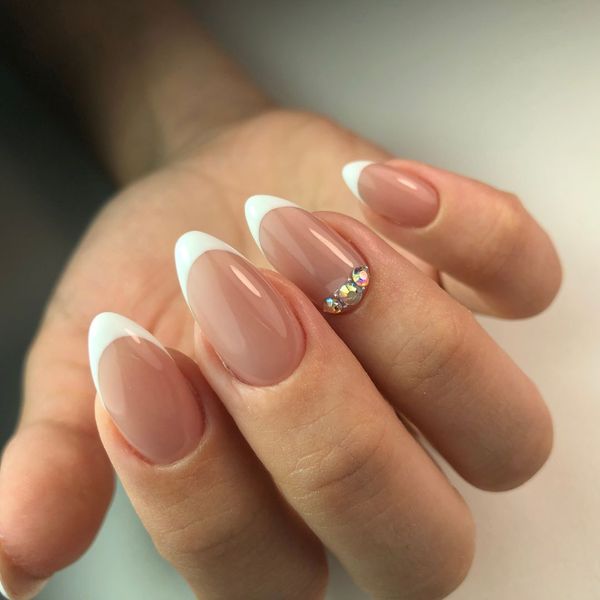 White tipped nails 