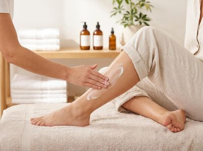 Spa Treatment: Leg Cream Application