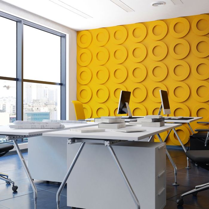 Yellow wall in office