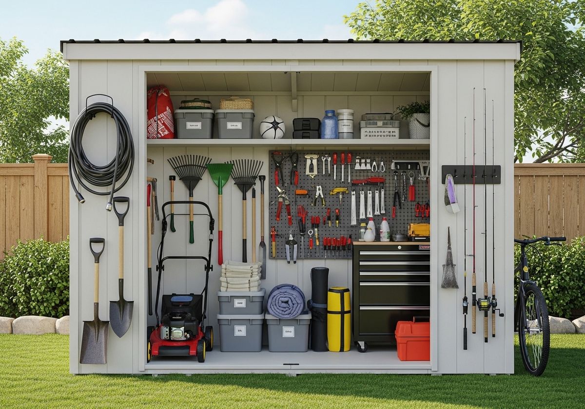 Organized Outdoor Storage Shed