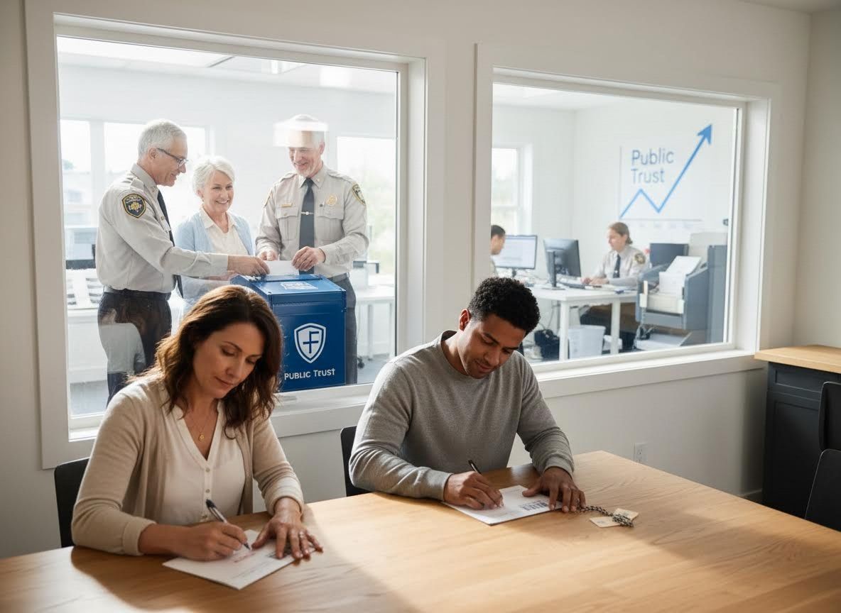 People interacting with Public Trust services