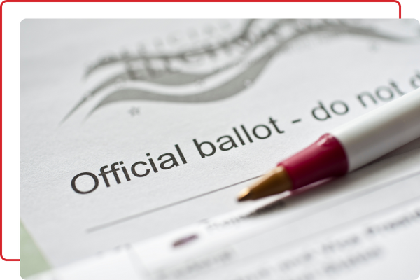 Official Ballot with pen