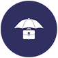 Icon of an umbrella on a suitcase