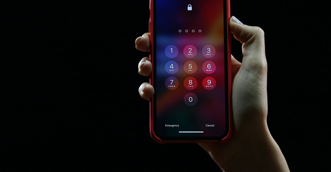 Locked phone with keypad for passcode